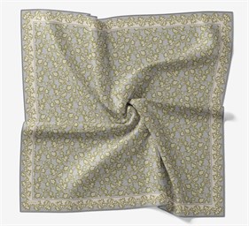 Silk Home Soft Eşarp IST 04597 - 03  Uçuk Mavi - Çimen Yeşili Çiçek Desen