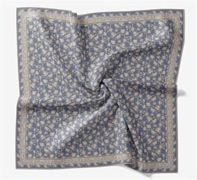 Silk Home Soft Eşarp IST 04597 - 06 İndigo Mavi - Koyu Vizon Çiçek Desen