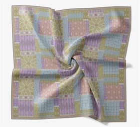 Silk Home Soft Eşarp IST Bebe Mavi- Lila Etnik Desen