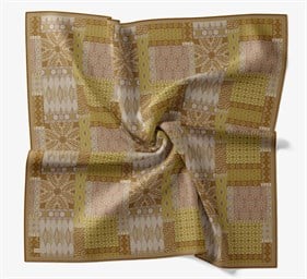 Silk Home Soft Eşarp IST Fıstık Yeşili - Taba Etnik Desen