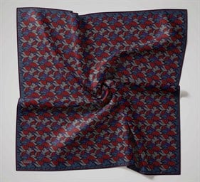 Silk Home Soft Eşarp IST Kırmızı - Lacivert Soyut Desen