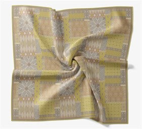Silk Home Soft Eşarp IST Sarı - Çağla Yeşili Etnik Desen