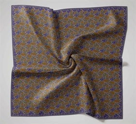 Silk Home Soft Eşarp IST Yağ yeşili- Morcivert Soyut Desen