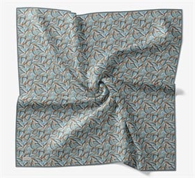 Silk Home Soft Eşarp Mavi Füme Geometrik Desen