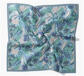Silk Home Soft Eşarp Mavi Soyut Desen