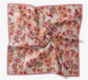 Silk Home Soft Eşarp Mercan Çiçek Desen
