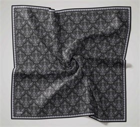 Silk Home Soft Eşarp Siyah Gri Vintage Desen