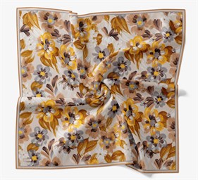 Silk Home Soft Eşarp Taba Çiçek Desen