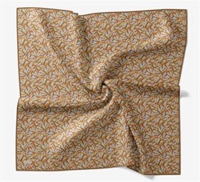 Silk Home Soft Eşarp Turuncu Hardal Geometrik Desen