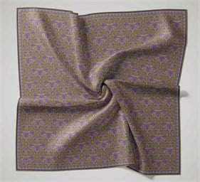 Silk Home Soft Eşarp Yeşil Mor Vintage Desen
