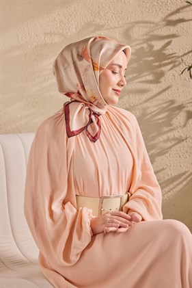 Silk Home Tivil İpek Eşarp 11528 - 11 Bordo - Ekru Soyut Desen
