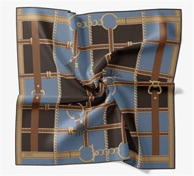 Silk Home Tivil İpek Eşarp 11533 - 13 Taba - İndigo  Zincir Desen