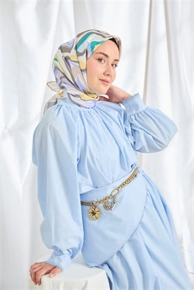 Silk Home Tivil İpek Eşarp Soyut Eflatun