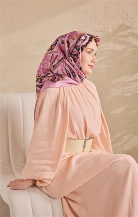 Silk Home Tivil Saf İpek IST 11531 - 13 Pembe Mercan Desen 