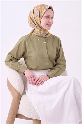 Silk Home Velora Eşarp Aura Floral Yağ Yeşili
