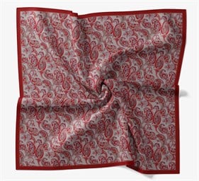 Silk Home Velora Eşarp IST Kırmızı - Gri Etnik Desen