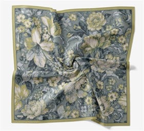 Silk Home Velora Eşarp IST Yeşil - Mavi  Çiçek Desen