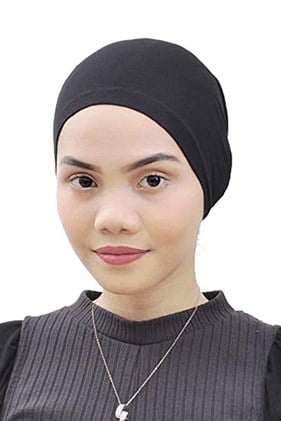 Siyah Dikişli Penye Bone