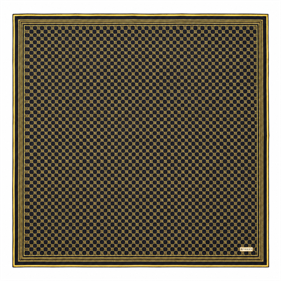 Vakko Tivil Saf İpek Eşarp 37144 Siyah Monogram Desen