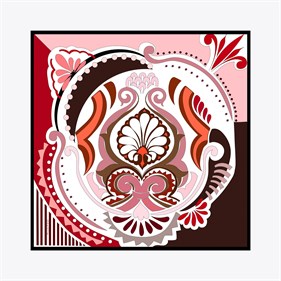Zerafetim Tivil Saf İpek Eşarp Damask Desen İpek Twill Eşarp