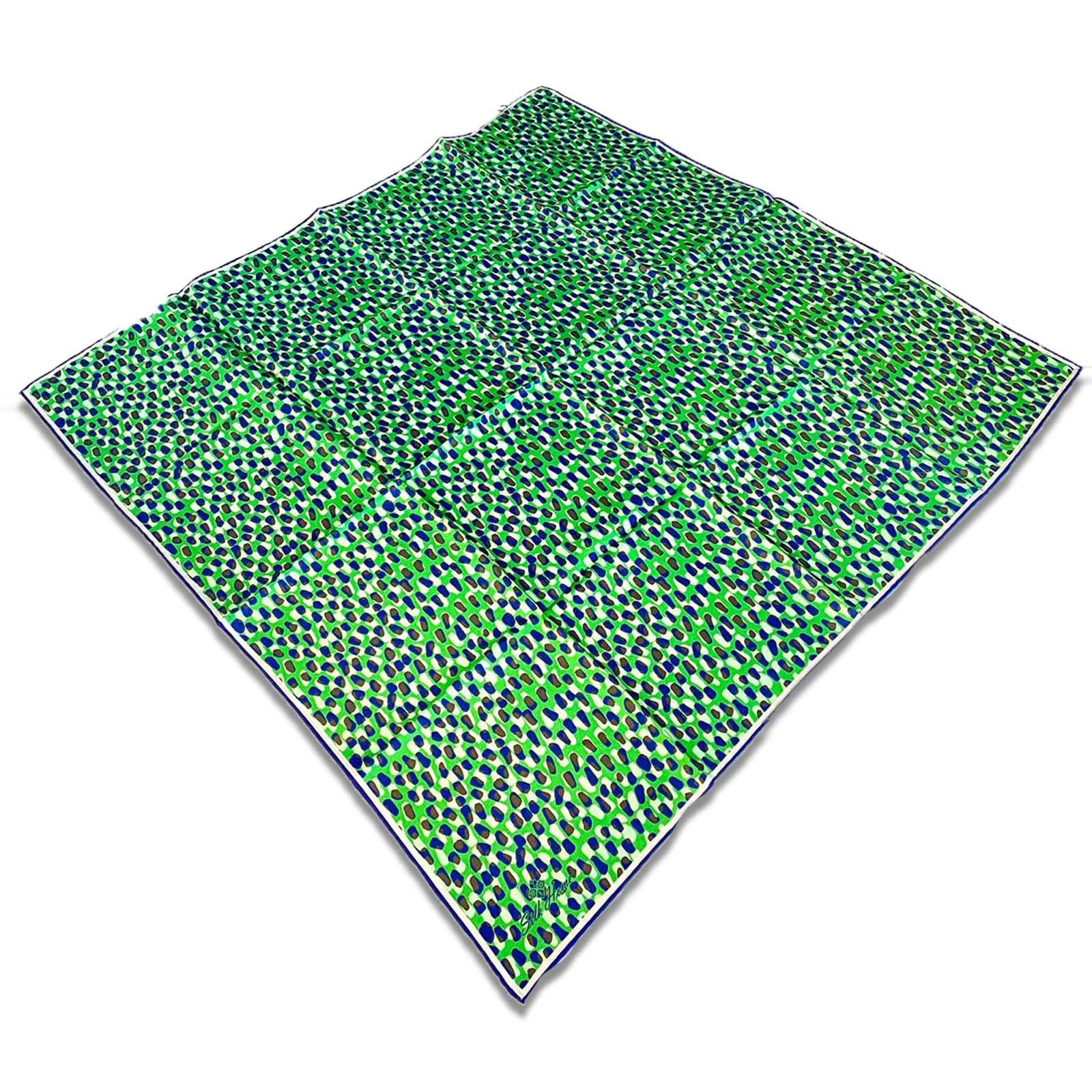 Silk Home Green Mixed Pattern Twill Silk Scarf 11426-232