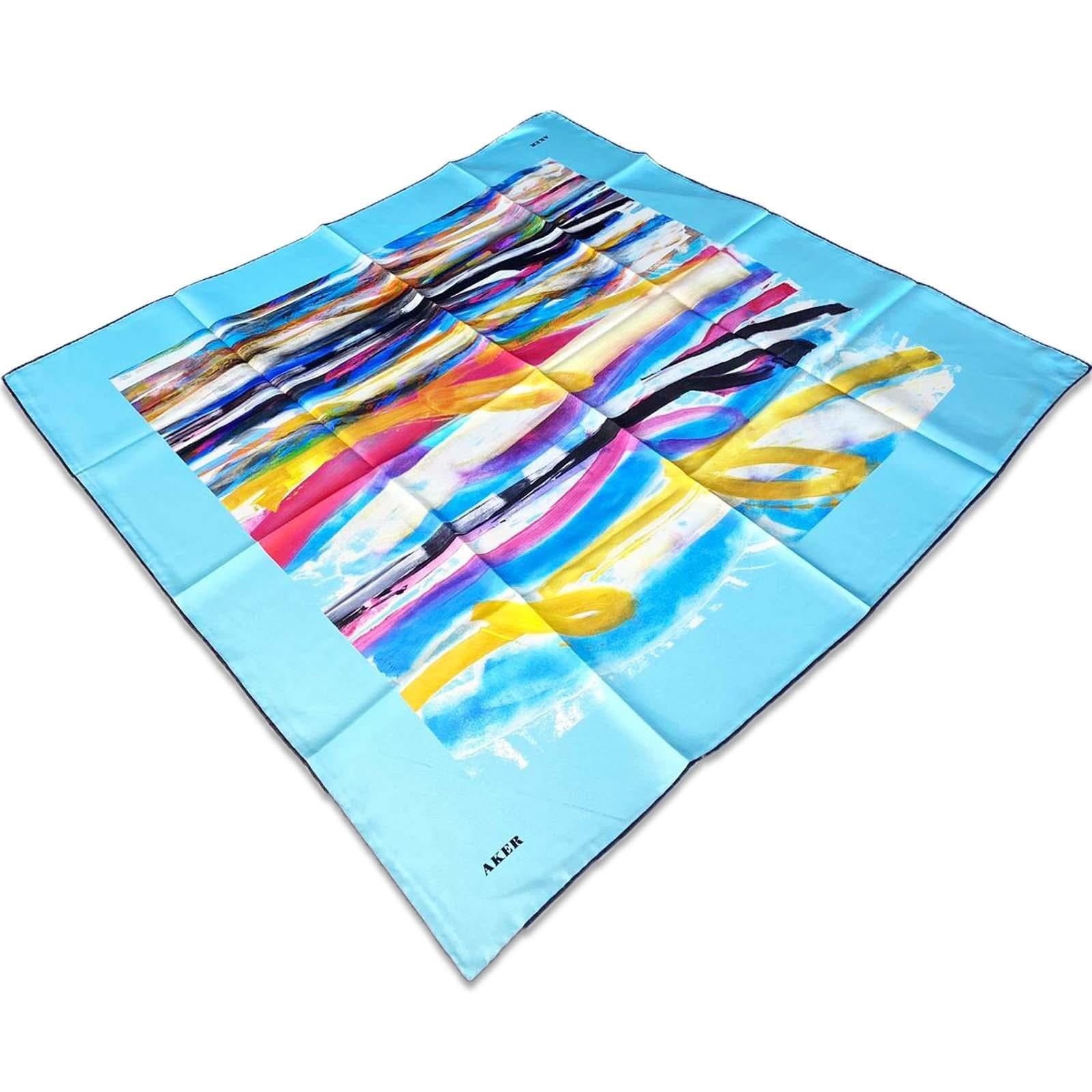 Aker Açık Mavi Karma Desen Tivil İpek Eşarp 8808713-921