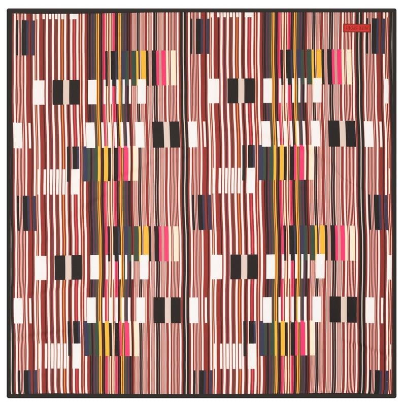 Aker Bordo-Siyah Geometrik Desenli Sport Tivil Eşarp 3410797-916