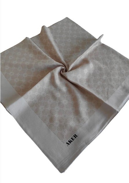 Aker Elegance Eşarp 1090500 933 Bej Monogram Desen