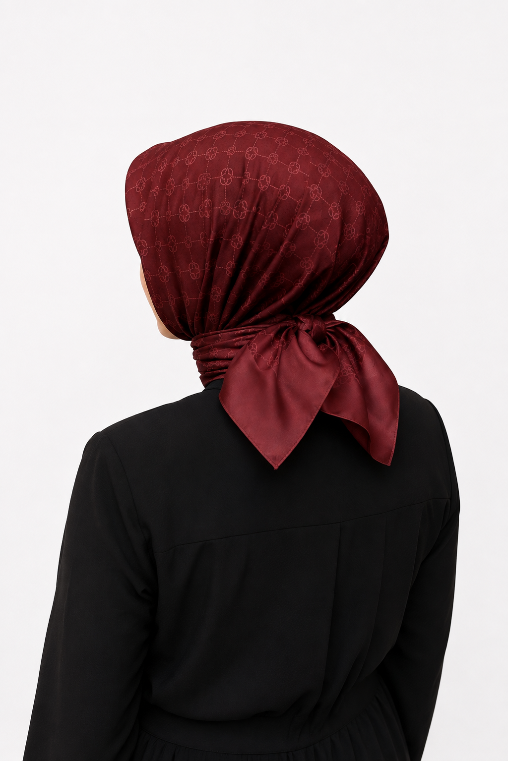 Aker Elegance Eşarp Bordo 1090500 941 Monogram Desen