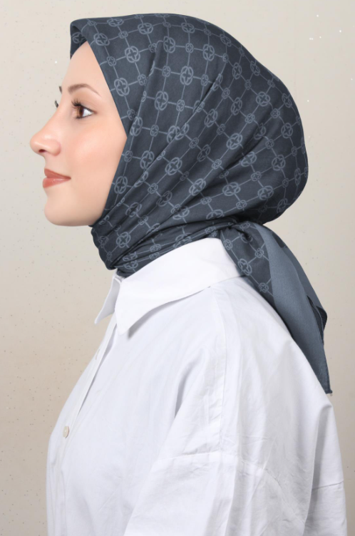 Aker Elegance Eşarp Füme 1090500 976 Monogram Desen