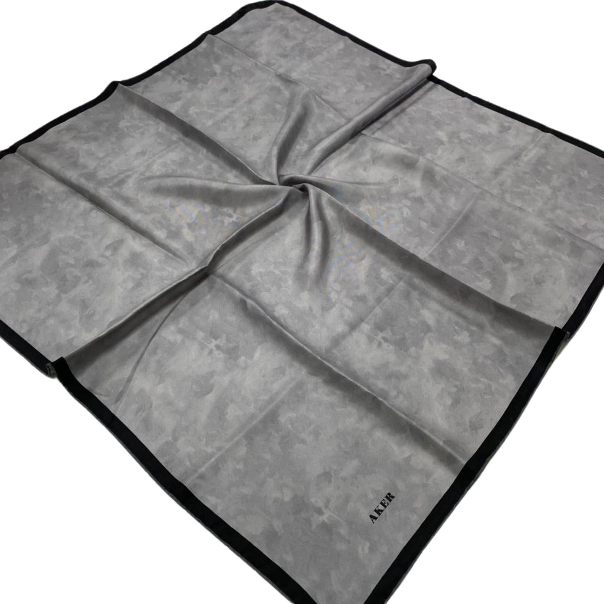 Aker Gray Cloud Patterned Twill Silk Scarf 7208713-975