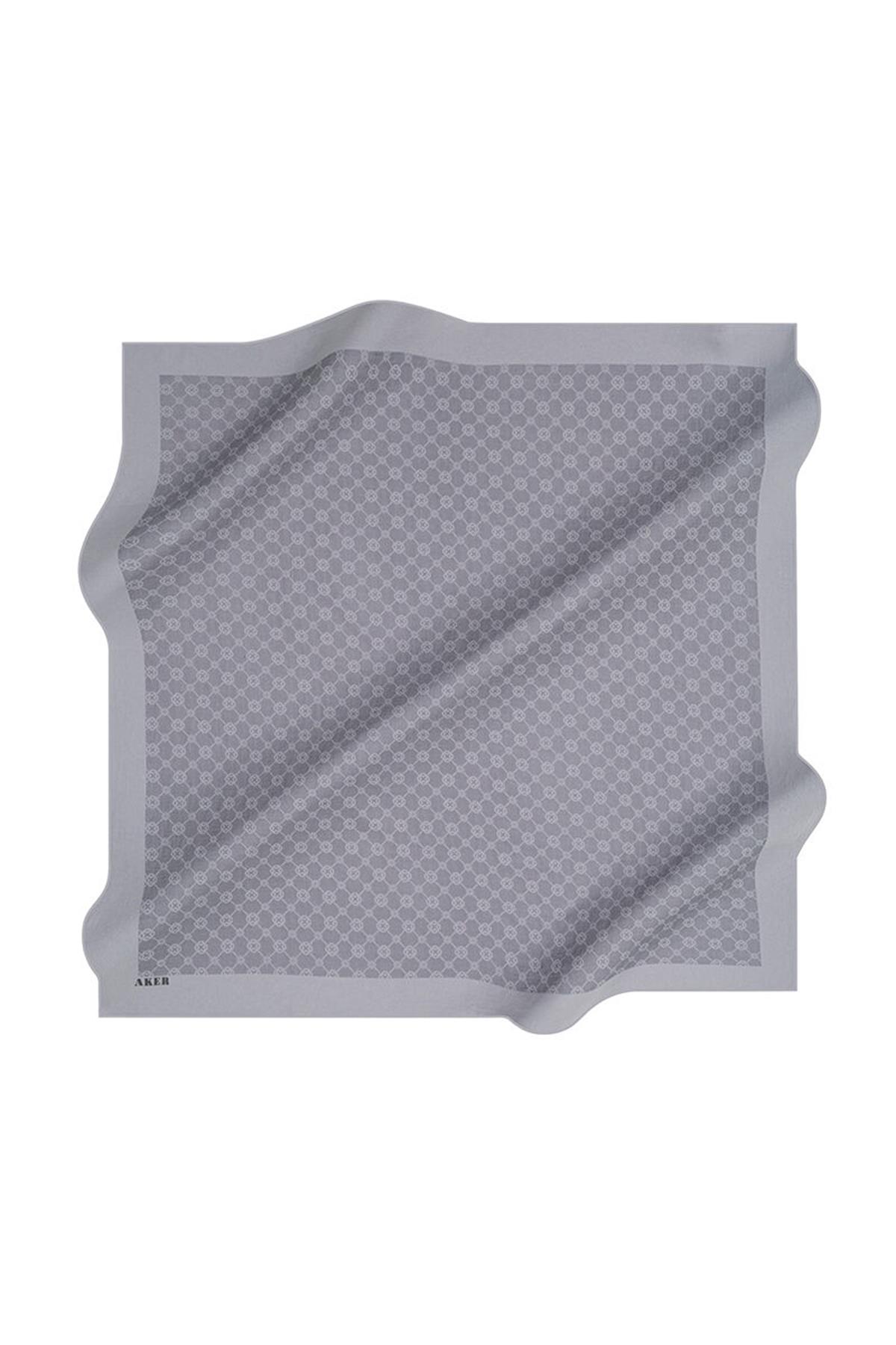 Aker Gri Elegance Monogram Eşarp 1090500-971