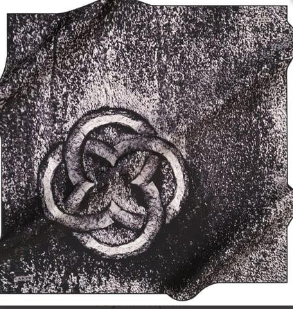 Aker İpek Tivil Eşarp IST 8269713-913 Siyah Monogram Desen
