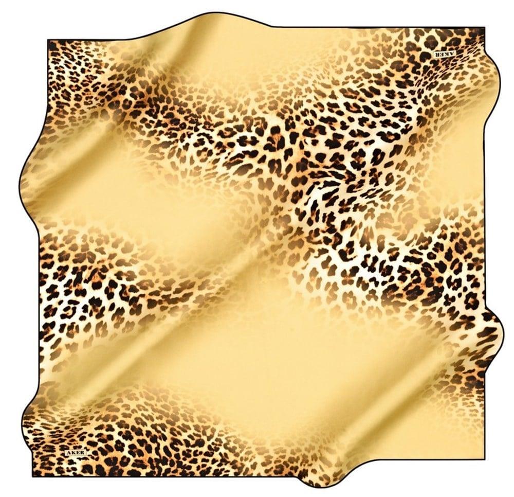 Aker İpek Tivil Eşarp IST 8438713-912 Siyah Hardal Leopar Desen