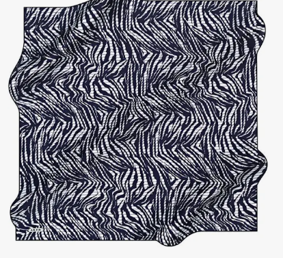 Aker İpek Tivil Eşarp IST 8573713-922 Lacivert Zebra Desen