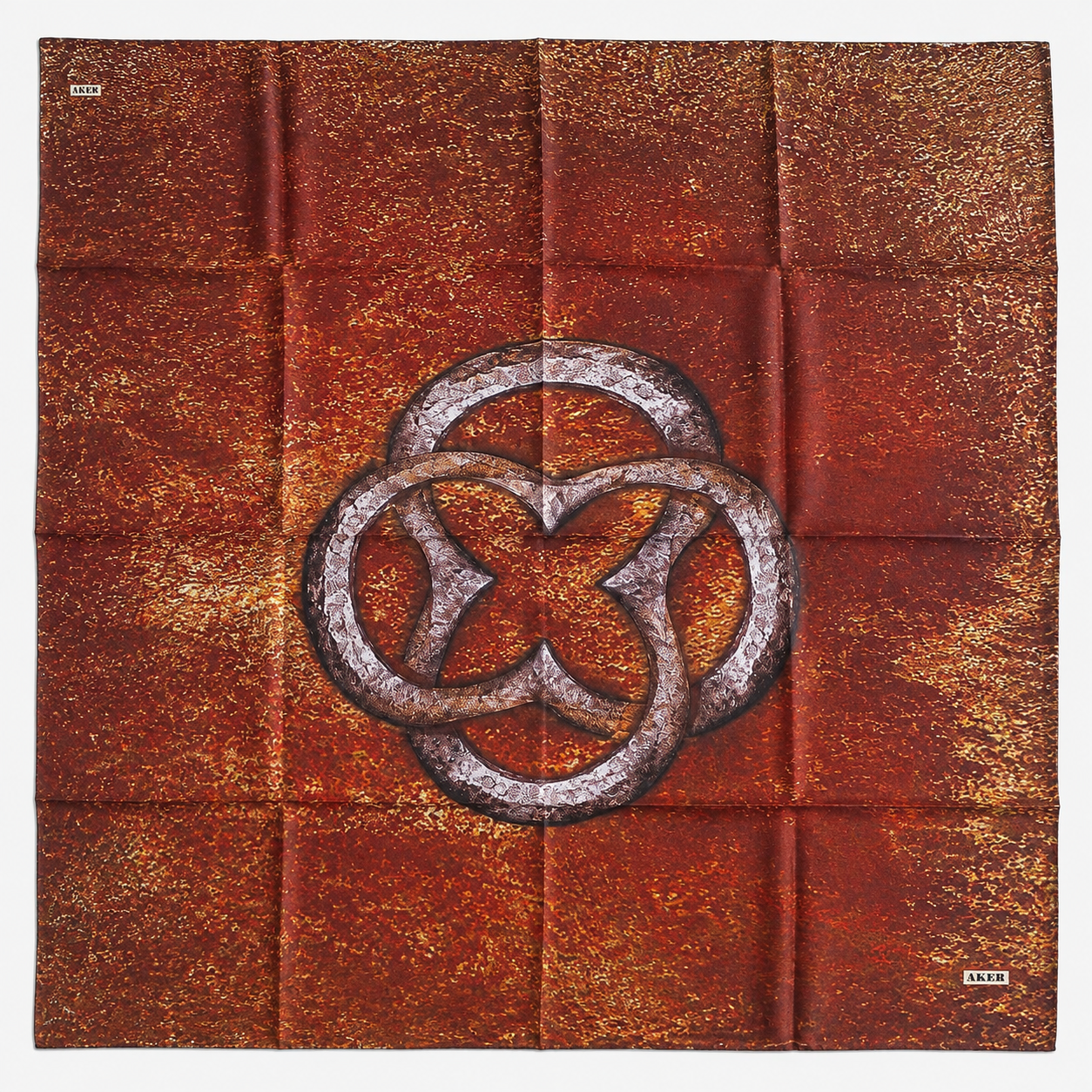 Aker Red Mixed Pattern Twill Silk Scarf 31923