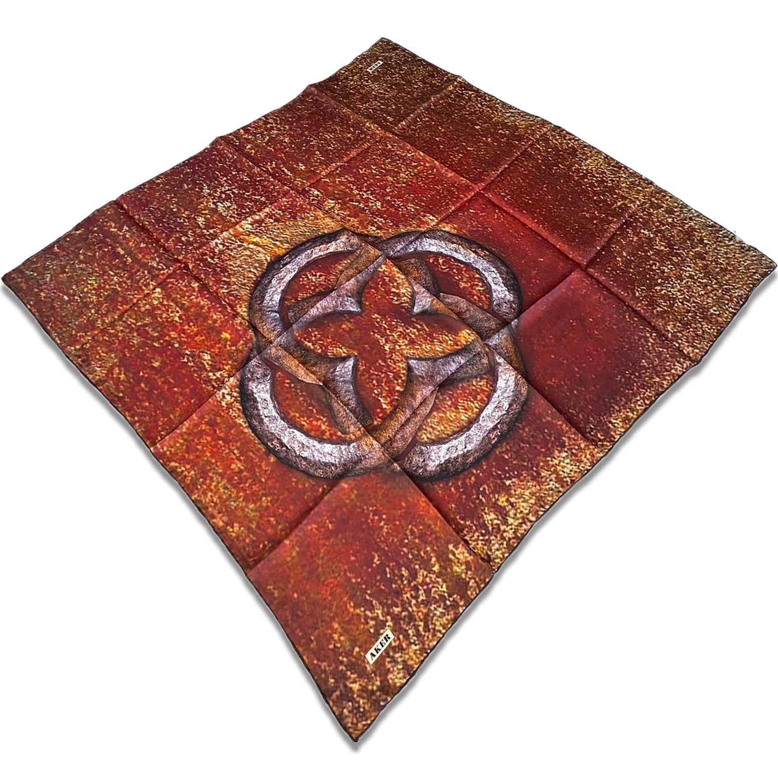 Aker Kırmızı Karma Desen Tivil İpek Eşarp 31923