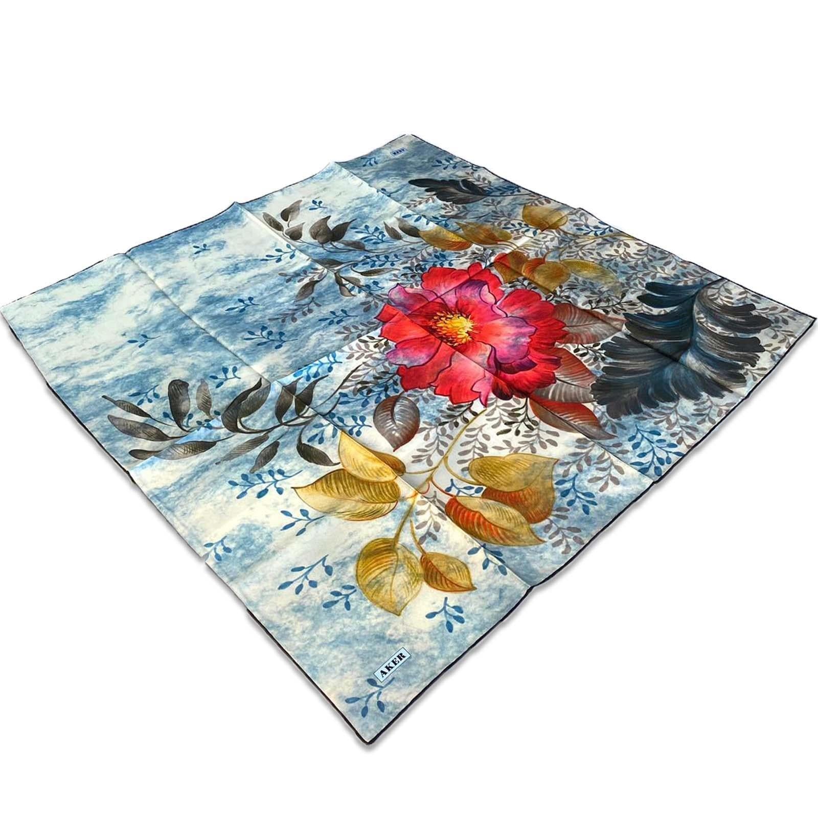 Aker Cream Mixed Pattern Twill Silk Scarf 8824713-914