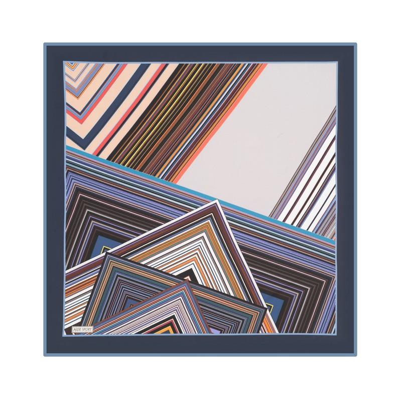Aker Lacivert-İndigo Geometrik Desenli Sport Tivil Eşarp 8229797-922