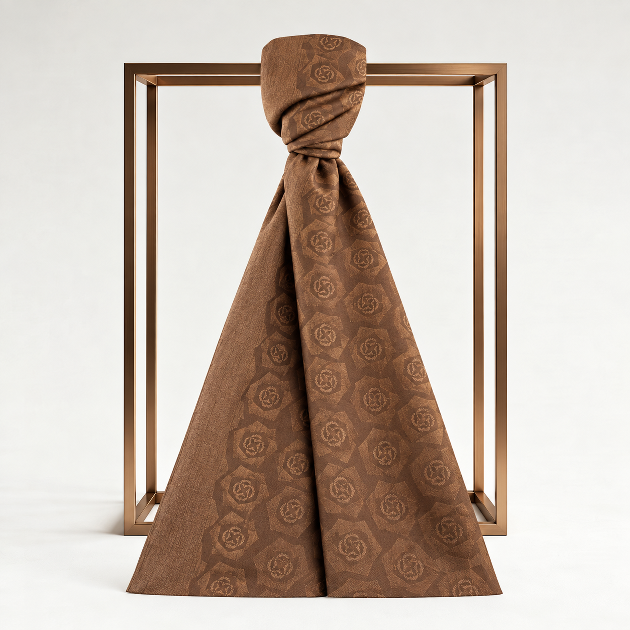 Aker Naia Solent Şal 6070800 932 Koyu Camel Monogram Desen