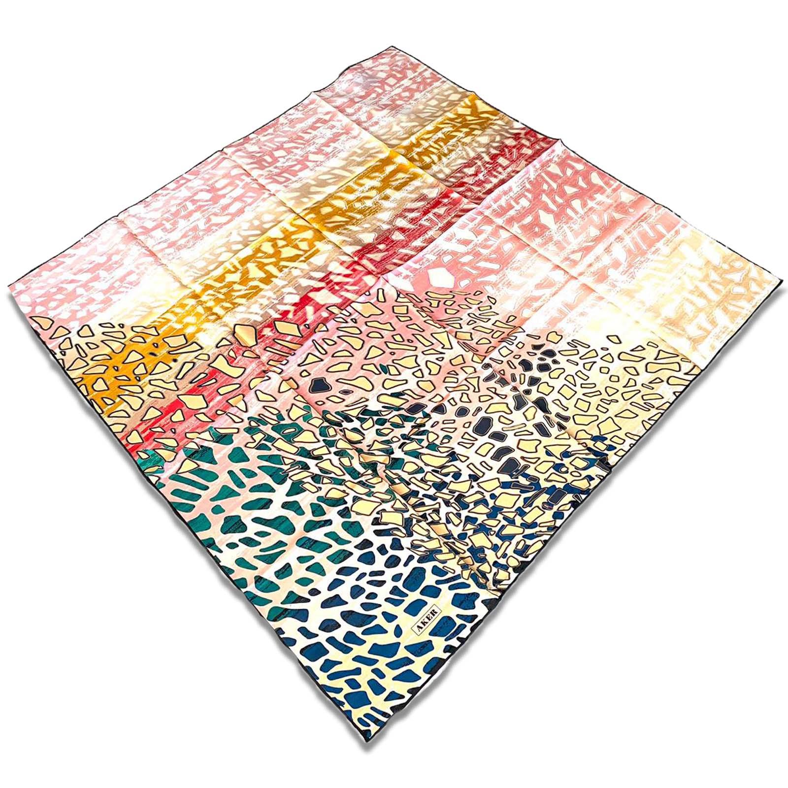 Aker Pembe Karma Desen Tivil İpek Eşarp 31935