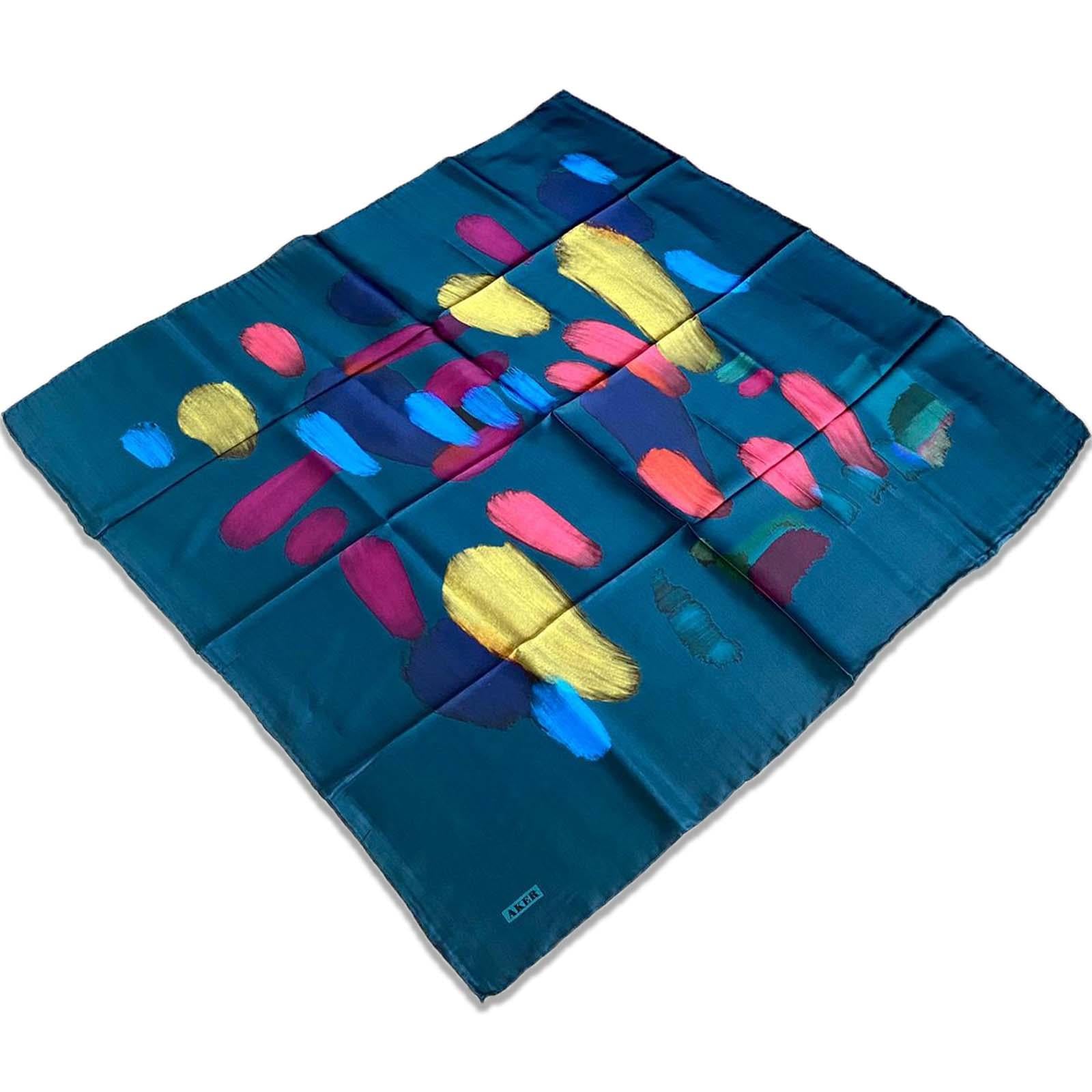 Aker Petrol Mavi Tivil İpek Eşarp 33165