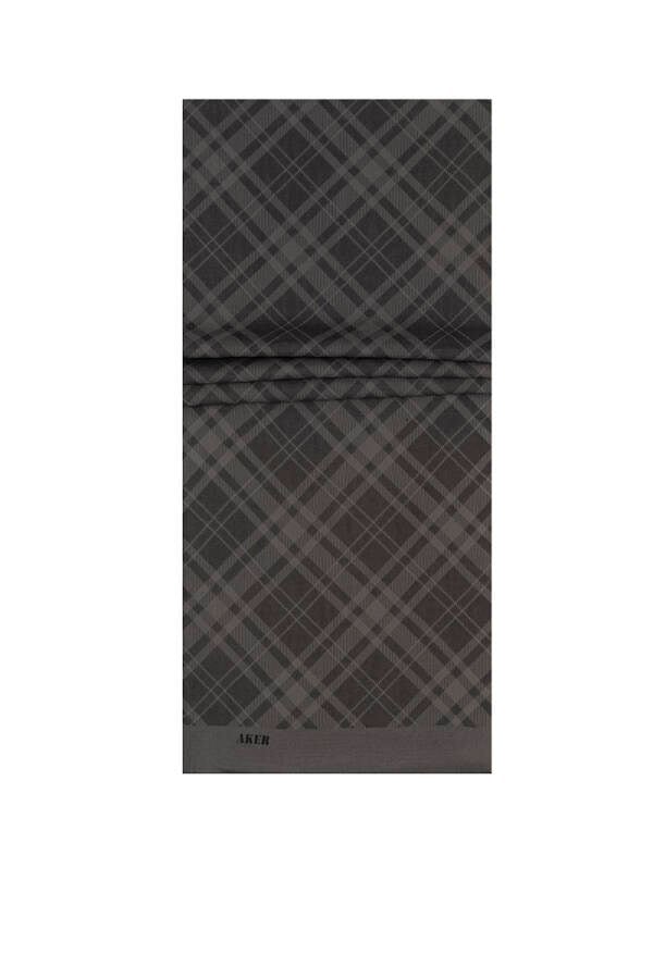 Aker Polyester Antrasit Şal 973 Ekose Desen