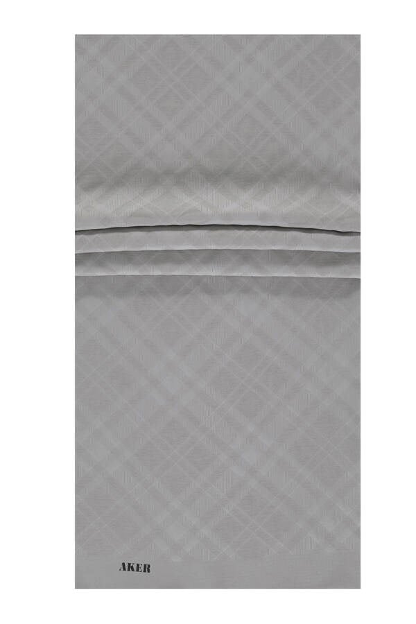 Aker Polyester Gümüş Şal 971 Ekose Desen