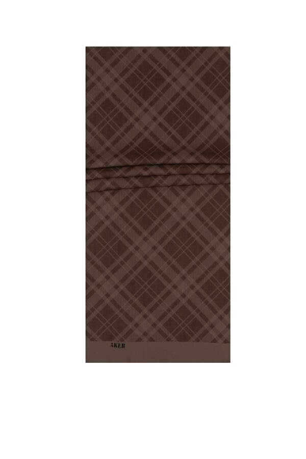 Aker Polyester Kahverengi Şal 931 Ekose Desen
