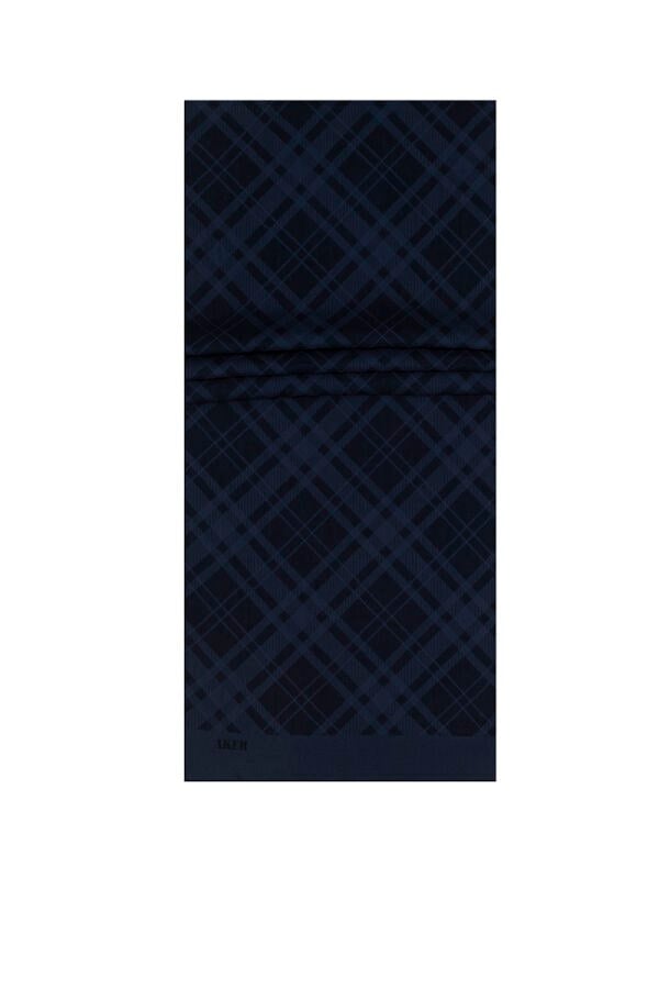 Aker Polyester Lacivert Şal 921 Ekose Desen