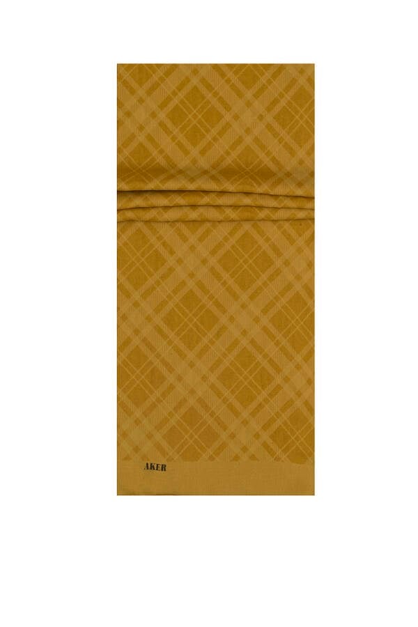 Aker Polyester Sarı Şal 962 Ekose Desen