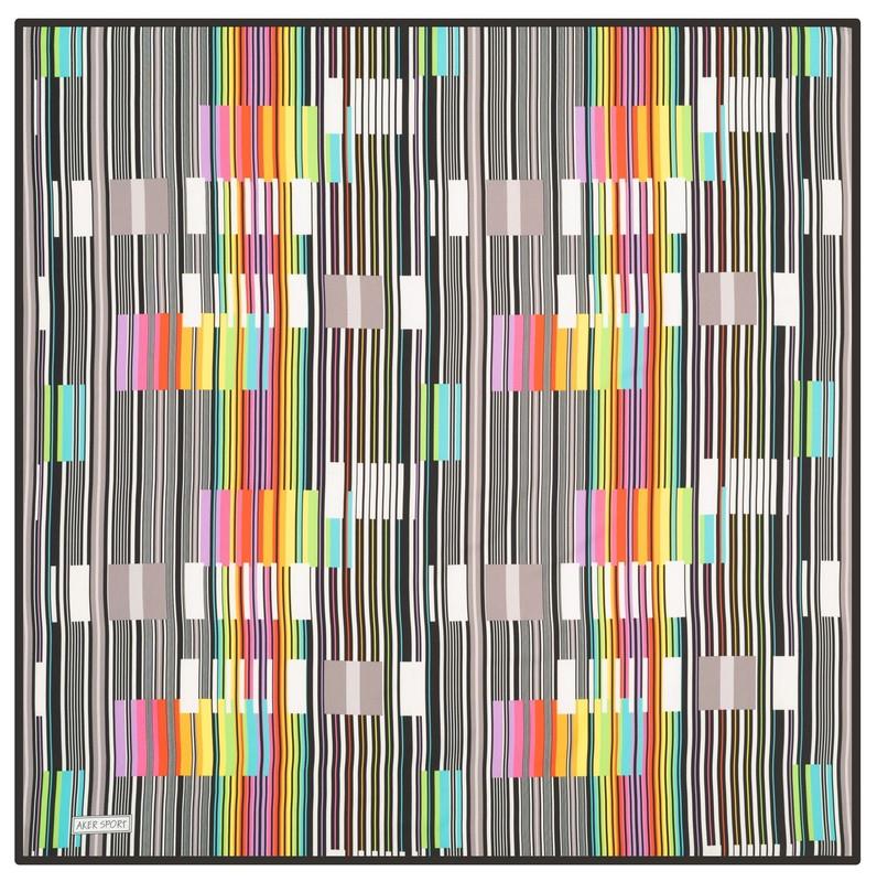 Aker Renkli Geometrik Desenli Sport Tivil Eşarp 3410797-913