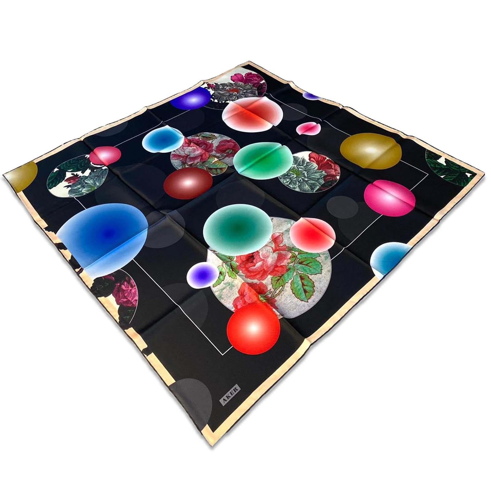 Aker Siyah Karma Desen Tivil İpek Eşarp 8806713-911