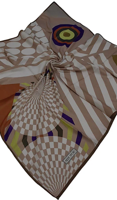 Aker Sport Soft Eşarp IST 6863223-951 Vizon Geometrik Desen                         